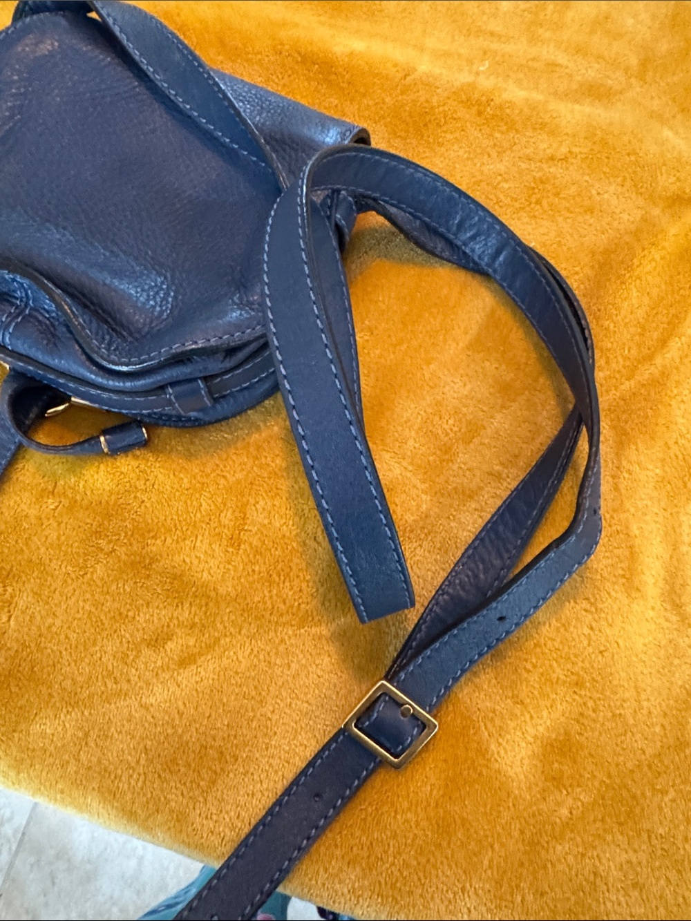 Chloe Marcie Small saddle bag blue leather - Picture 9 of 15